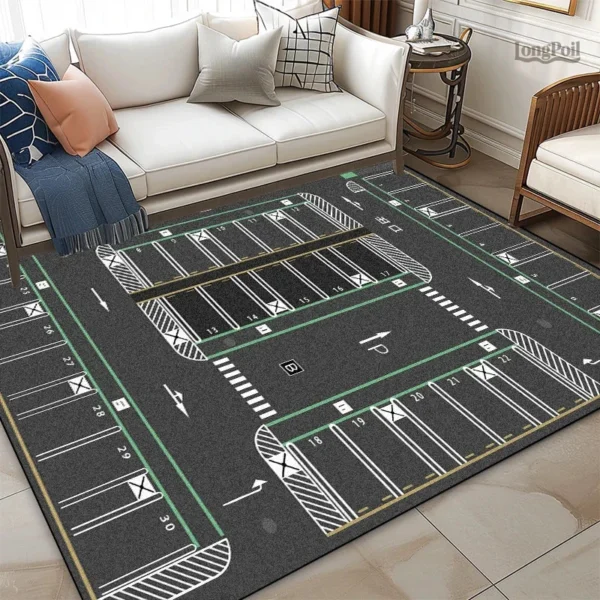 Circuit de voiture sur tapis, idéal pour les petits pilotes