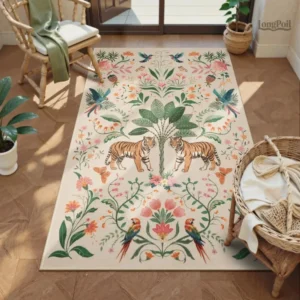 Tapis animalier avec motif de tigre stylisé