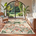 Tapis doux représentant un tigre coloré